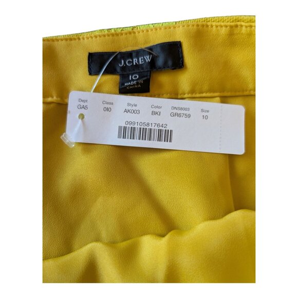 *NWT* J.Crew Chantilly Lace Pencil Skirt, Kiwi Yellow, Size 10 - Picture 6 of 12